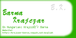 barna krajczar business card